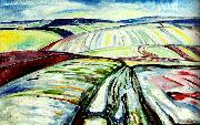Edvard Munch aker i sno oil painting on canvas